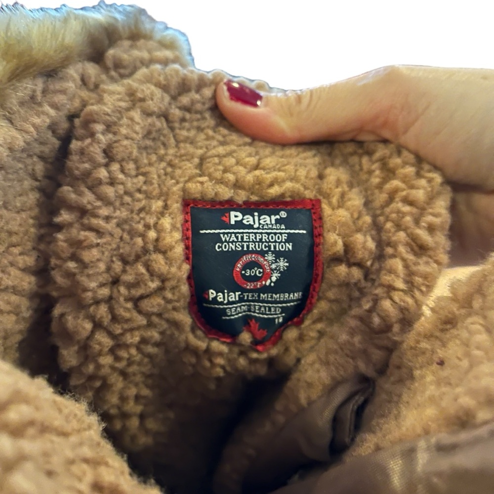 NWOT Pajar Canada waterproof leather textile faux fur sherpa lined boots 8 8.5 - Picture 9 of 14